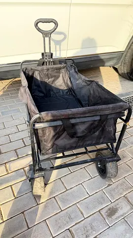 Foldable Utility Wagon / Beach Cart - Sturdy Fabric and Metal Frame