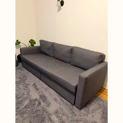 Gray 3-Seater Sofa with Removable Cushions - Good Condition