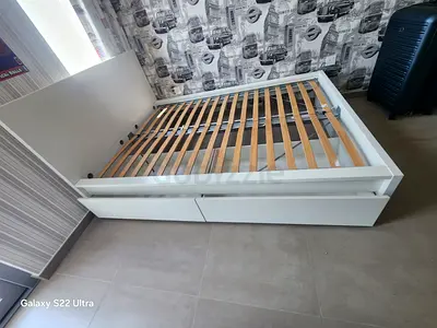 Ikea King Bed Frame with 2 storage drawers