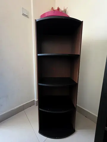 Tall 5-Shelf Dark Wood Bookcase / Display Unit - Good Condition