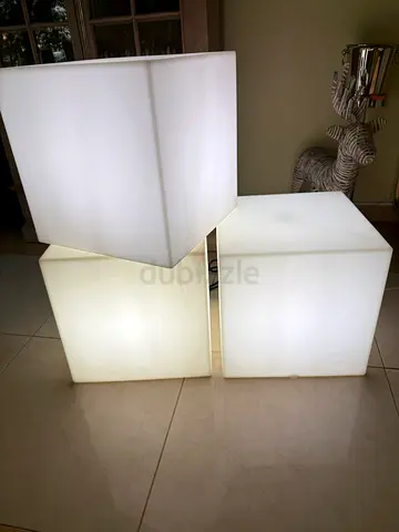 Set of 3 LED Glow Cubes that double as side tables