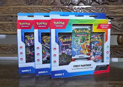 Pokémon TCG First Partner Illustration Collection Series 3 — 3 Booster Pack Boxes
