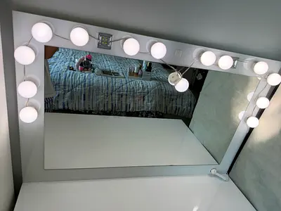 Large Hollywood Vanity Mirror with Bulbs - Wall Mounted
