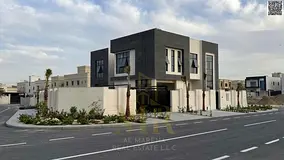 Corner villa, super modern, in Ajman | 7500 sq ft | Two floors and a roof | 6 master bedrooms | Larg