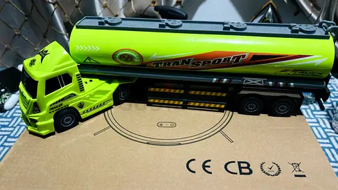 Green Transport Tanker Truck Toy - Used, Good Condition