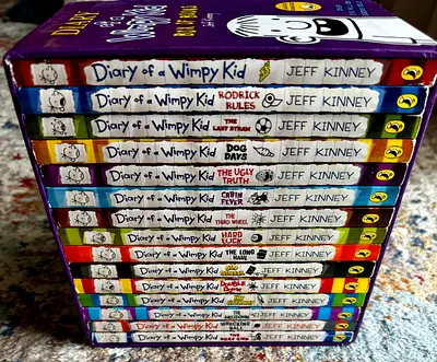 Diary of a Wimpy Kid boxed set of 15 books (Jeff Kinney) - multiple titles, almost new
