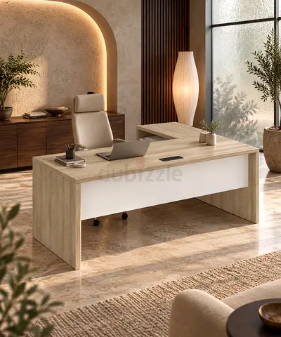 Cove Executive L-Shaped Desk with Movable Drawer – Dubai