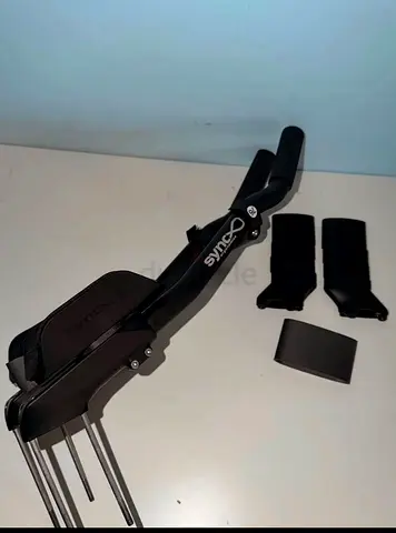 For sale: Sync Ergonomics triathlon aero bars
Included: BTA bottle tower, 2 bottle cages, BTA Garmin