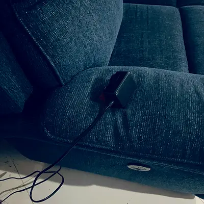 Blue 2-Seater electric Recliner Sofa — Comfortable Fabric Loveseat