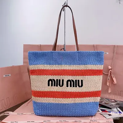 Miu Miu striped woven Tote bag