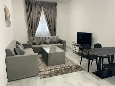 1BHK furnished apartment in Ajman | Real photos from our units | Clean furniture | Bills & internet included | Similar units subject to availability