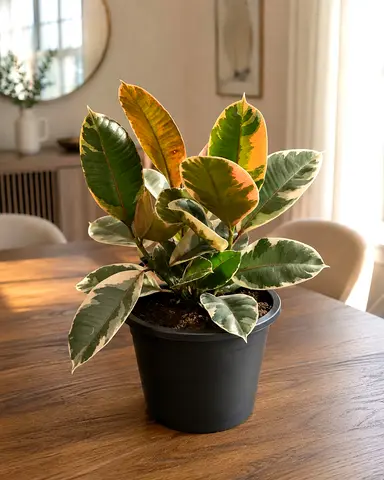 Viva Verda Variegated Rubber Plant | Ficus Tineke UAE