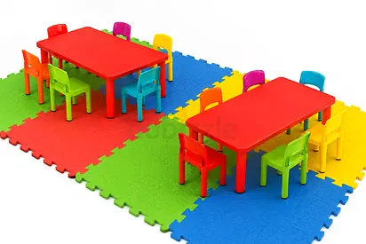 Complete Nursery Set  2 Tables, 12 Chairs, Mats & Toys