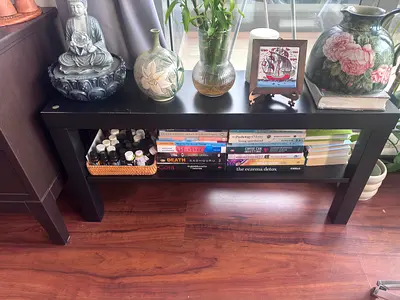 IKEA Lack TV Bench - Solid wood console table with lower shelf - dark finishg