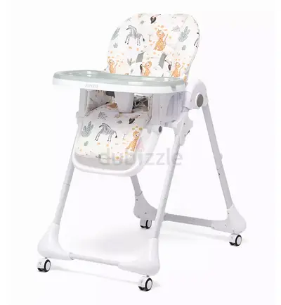 Adjustable Baby High Chair with abstract Print Cushion