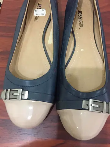 JessiGirl Two-Tone Ballet Flats with Buckle Detail