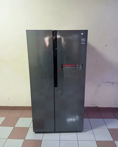 LG Side-by-Side Refrigerator - 2 Door, Grey, Good Condition