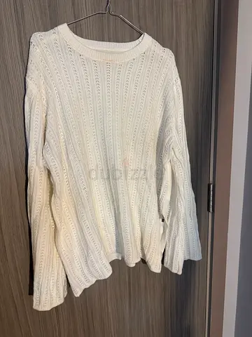 White Flared-Sleeve Sweater
