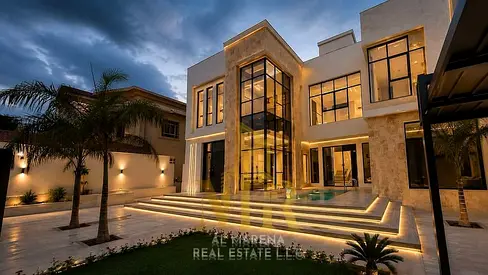 Luxury villa for sale in Al Yasmin | 5 master bedrooms + private pool | 6,200 sq ft plot | Electricity, water and air conditioning included