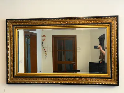Large Ornate Gold Framed Wall Mirror - Decorative