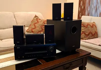 Denon 5.1 Home Theater Receiver with Subwoofer and Satellite Speakers - Good Condition