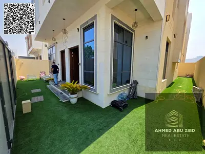 Luxury furnished villa for yearly rent in Al Zahya on Mohamed Bin Zayed Road; 5 bedrooms, roof, cen