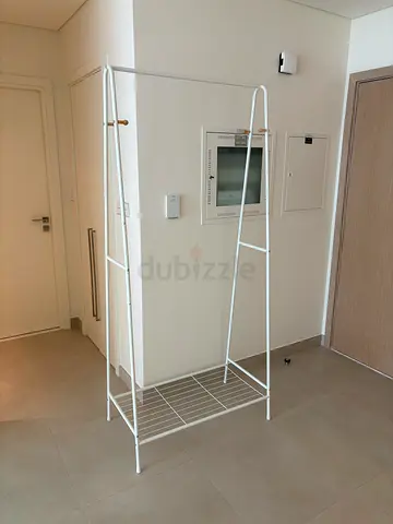 Clothes Rack with Shoe Shelf and Wooden Hooks