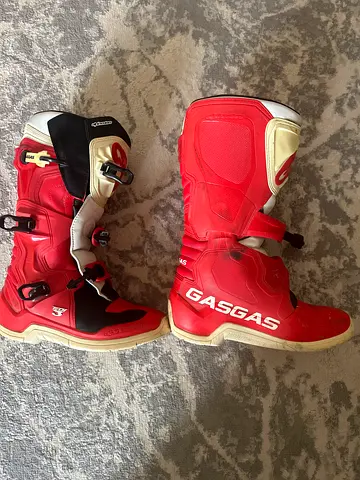 Alpinestar tech 3 gas gas Off-Road Motocross Boots, (Red and white) - Good Used Condition