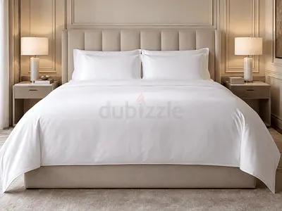 Brand New Sealed Hotel-Grade Cotton Bed Linen (Duvet Cover + Bed Sheets): 150 AED
