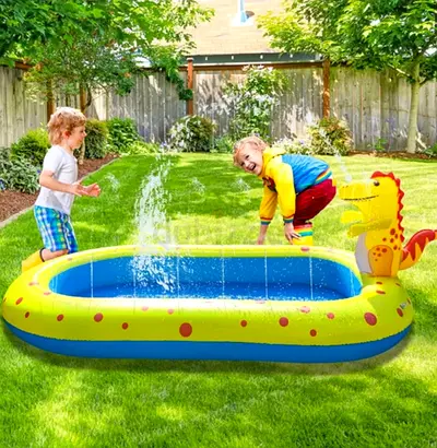 Kids Inflatable Dinosaur Sprinkler Pool