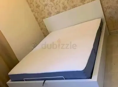 Ikea king size bed with mattress and storage drawers