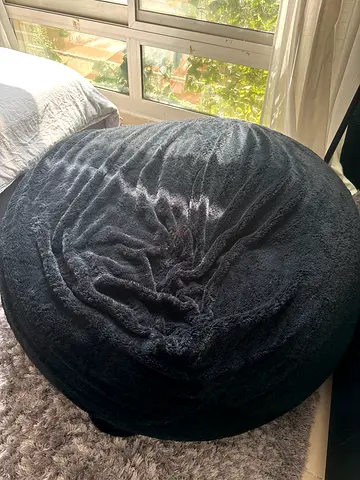Large Black Round Bean Bag / Floor Lounge