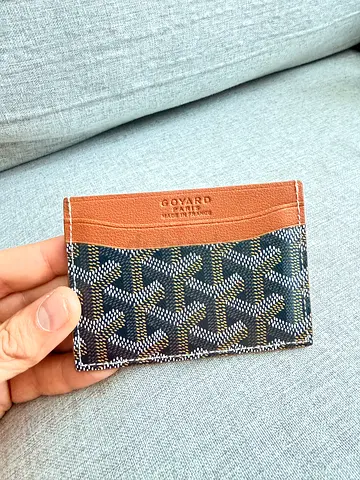 Authentic Goyard card holder / slim wallet - brown & black