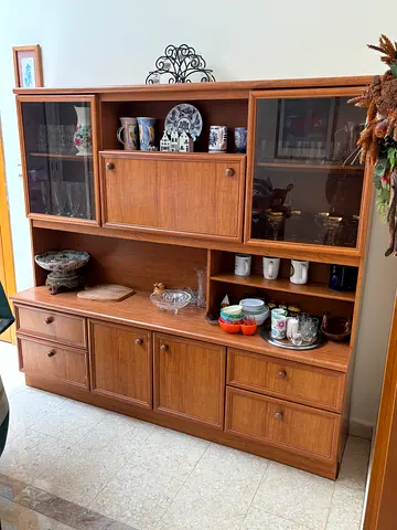 China Cabinet / Hutch with Glass Doors and Storage