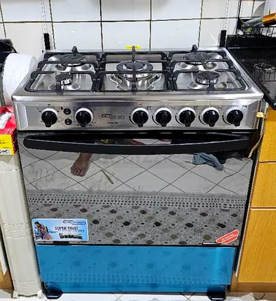 5 Burner Gas Cooker 80 x 60 Cm, Full-Safety Freestanding Gas-Cooker, Steel Cooker, Gas Oven With The