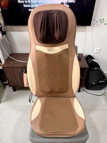Full Back and Seat Massage Chair Pad - Beige/Brown