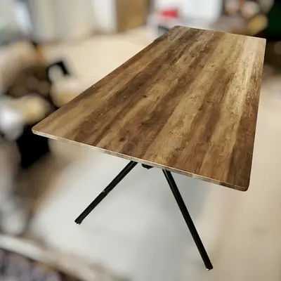 Wooden Top Dining Table ( indoor / outdoor ) with Metal Legs  - Excellent Condition