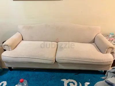 Light beige 3-seater, 2-seater and Single printed design sofa - comfortable classic design