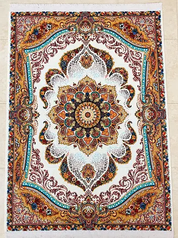Persian Design Area Rug - 60x110 cm, Excellent Condition