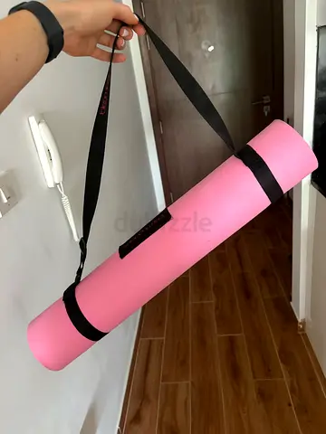 Lightweight Pink Yoga Mat with Carry Strap - Good Condition
