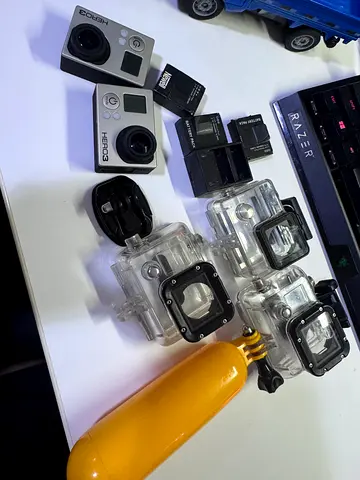 3 GoPro cameras (Hero + 360)