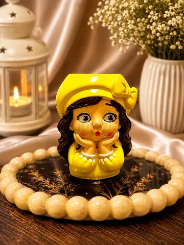Cute Girl Statue Flower Pot & Makeup Brush Holder