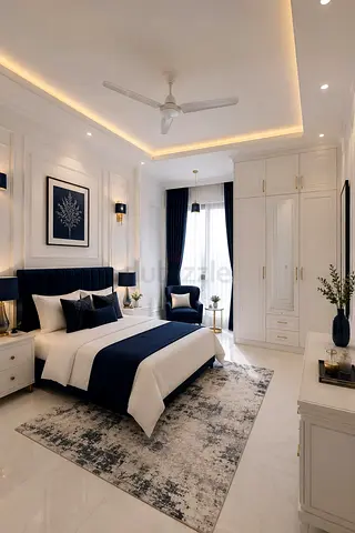 Customised brand new Modern navy blue bed