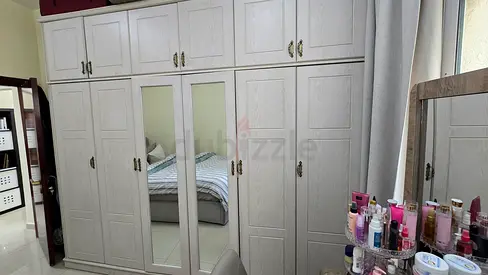 White 6-Door Wardrobe with Mirrored Panels — Good Condition