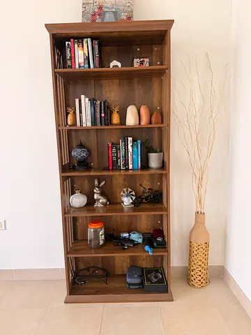 Carved Wooden Bookcase / Display Shelf - Good Condition