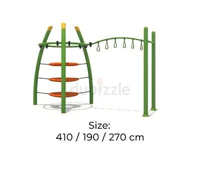 Outdoor Playground Climbing & Monkey Bar Set — 410x190x270 cm