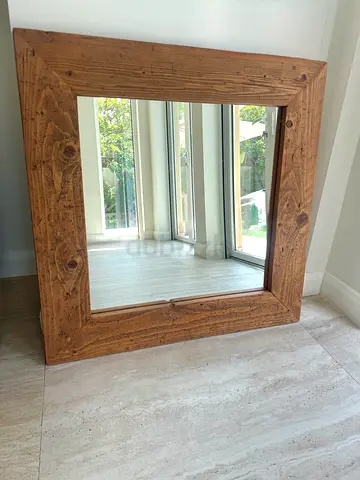 Mirror with Rustic solid wood frame Designer