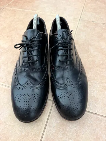 Boggi Milano Black Leather Brogue Shoes – EU 41 – Genuine Leather