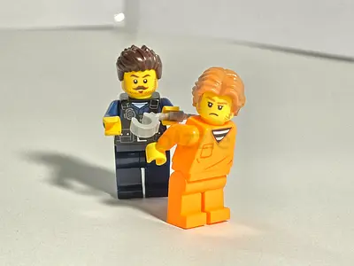 Blue LEGO-style Police SUV with Minifigure (Used)