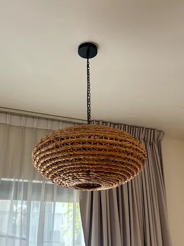 2 luxury rattan ceiling lights - pendants in great condition